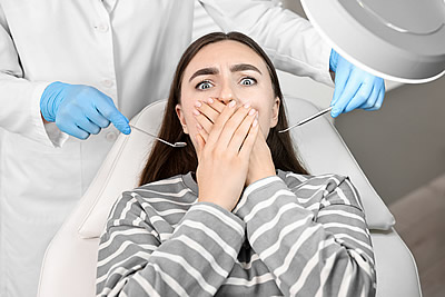 Patientin mit Zahnarztphobie